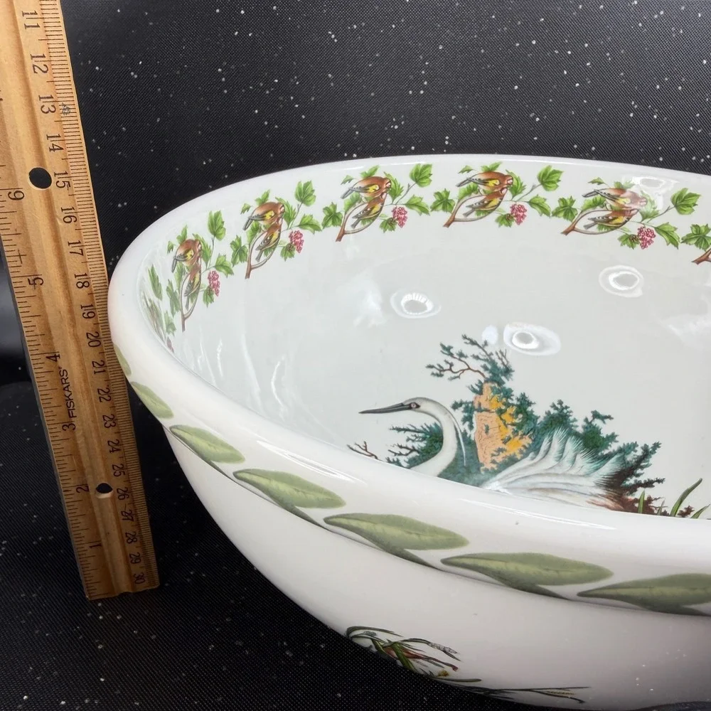 Portmeirion Birds of Britain Little Egret Large 11 inch Serving Mixing Bowl 1978